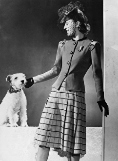 Model with Fox Terrier Model with Fox Terrier