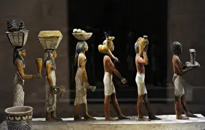 Neues Museum Berlin Collection Prints: Model of a group of offering bearers. Egypt