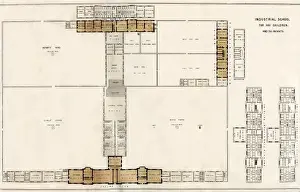 Pauper Children Housing Prints: Model Industrial School - plan