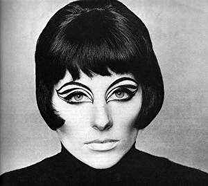 Model Jill Kennington in feline make-up Model Jill Kennington in feline make-up