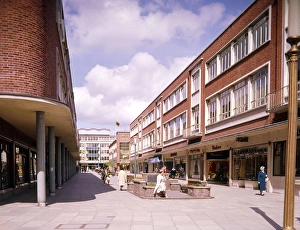Modern shopping precinct in Exeter, Devon Modern shopping precinct in Exeter, Devon