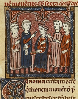 Money agreement. Illustration from Decretum Money agreement. Illustration from Decretum