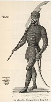 Mongol Warrior in Chain Armour Print
