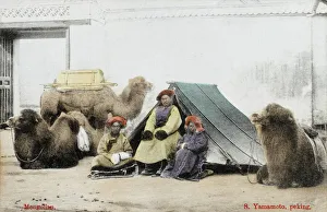 Mongolian Traders in China with camels Mongolian Traders in China with camels