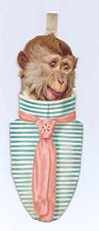 Monkey in shirt and tie on a cutout greetings card Monkey in shirt and tie on a cutout greetings card