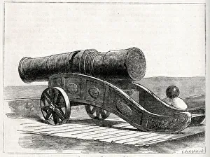 Mons Meg cannon, a medieval cannon built in 1449 in Mons, Belgium (Wallonia) Mons Meg cannon, a medieval cannon built in 1449 in Mons, Belgium (Wallonia)