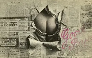 'Mooning through a Ripped Newspaper Print, France'
