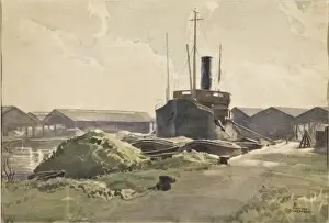 Moored Ships Print - Watercolour by Raymond Sheppard