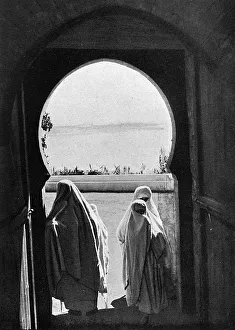 Moorish Townswomen in an Archway, Morocco Moorish Townswomen in an Archway, Morocco
