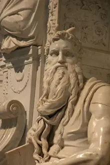 Michelangelo Buonarroti Prints: Michelangelo's Moses Marble Sculpture Print