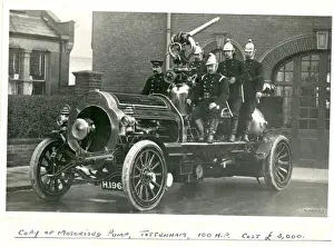 London Fire Brigade Appliance Prints: Motorised pump and crew in Tottenham