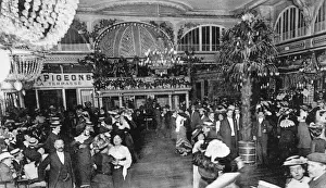 Prints of People dancing in the new dance hall of the Moulin de la Galette, Paris Date: 1898 Dance Prints: Moulin Galette Dancing People Print, Paris 1898