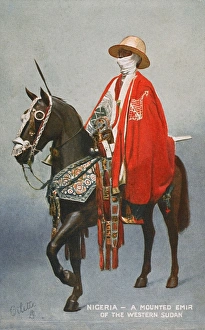 A mounted Emir of the Western Sudan, Nigeria, Africa A mounted Emir of the Western Sudan, Nigeria, Africa