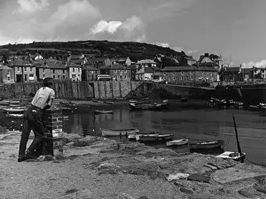 Mousehole Harbour Print, Cornwall, England 1950s