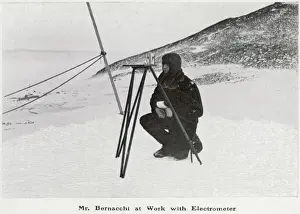 Antarctic Exploration History Prints: Mr Bernacchi at work