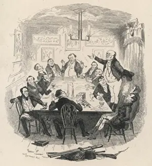 Charles Dickens Prints: Mr Pickwick Addresses the Club Print