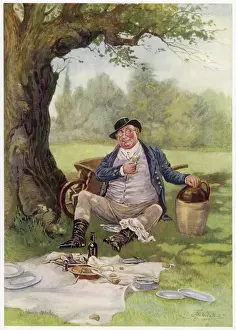 Charles Dickens Prints: Mr Pickwick Picnics Colour Print