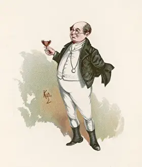 Charles Dickens Prints: Print of Mr Pickwick Raises a Toast