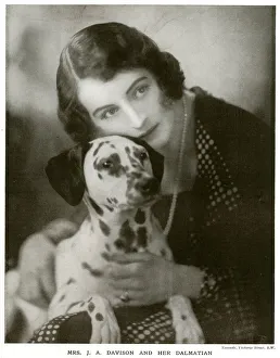 Mrs. J. A. Davison & Dalmatian by Madame Yevonde Mrs. J. A. Davison & Dalmatian by Madame Yevonde