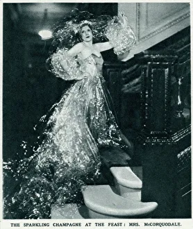 Mrs McCorquodale (Barbara Cartland) dressed as champagne Mrs McCorquodale (Barbara Cartland) dressed as champagne