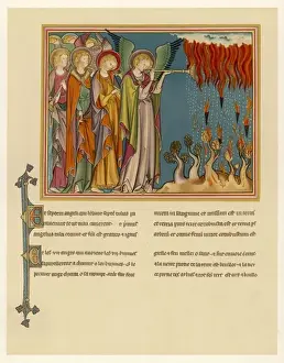 Ms Apocalypse C14 Print: Illuminated Scene of Fire Falling from the Sky