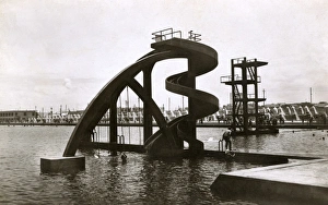 Municipal Swimming pool and fun slides - Casablanca, Morocco Municipal Swimming pool and fun slides - Casablanca, Morocco
