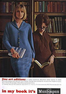Munrospun advertisement featuring librarians, 1964 Munrospun advertisement featuring librarians, 1964