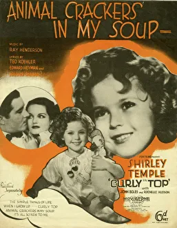 Music cover, Animal Crackers in My Soup, Shirley Temple Music cover, Animal Crackers in My Soup, Shirley Temple