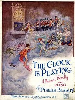1920s Music Print: The Clock is Playing