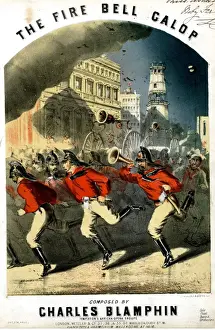 The Fire Bell Galop Music Print circa 1860