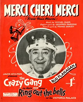 Music cover, Merci, Cheri, Merci, Bud Flanagan Music cover, Merci, Cheri, Merci, Bud Flanagan