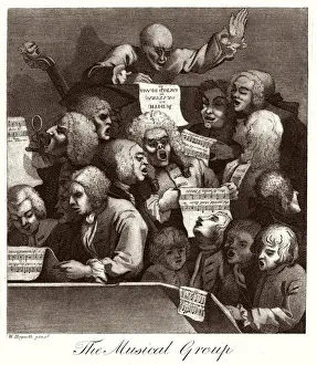 Hogarth's 1732 A Chorus of singers Print