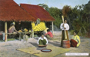 Myanmar - Village Scene - preparing food Myanmar - Village Scene - preparing food