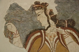Mycenaean art. Greece. Fresco of the Lady of Mycenae or the Mycenaean art. Greece. Fresco of the Lady of Mycenae or the