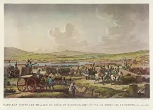 Napoleon Inspects Siege Works Print