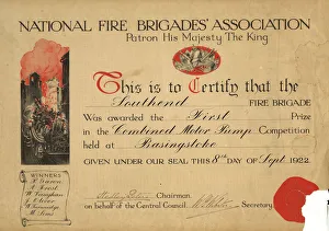 National Fire Brigades Association certificate National Fire Brigades Association certificate