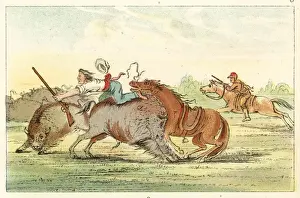 Native American Buffalo Hunters Print
