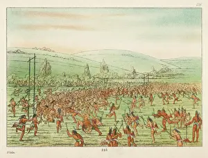 Native US Lacrosse Game Print