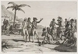 French Colonial History Prints: Native Rebels Stopped
