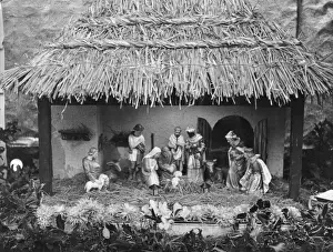 Christianity In England History Prints: Nativity Crib