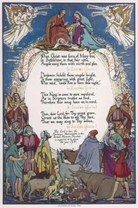 Nativity Scene Print: A Christmas Carol Illustration