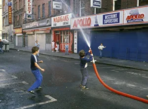 Naughty boys with hose pipe, Dublin - 1 Naughty boys with hose pipe, Dublin - 1