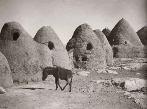 1943 Syria - Kafer or Kafr Halab Mud Beehive Houses Print