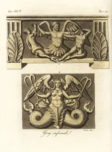 Giulio Ferrario Costume Book Prints: Ancient Etruscan chimera