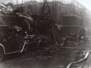 The London Blitz Prints: WW2 Blitz in London - Redriff Estate Print