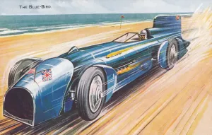 Donald Campbell Prints: Bluebird Gas-turbine Powered Vehicle Print, circa 1950