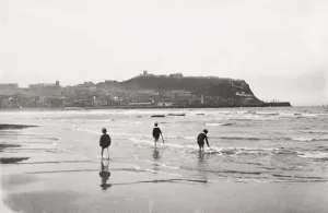 Children Prints: Vintage 19th Century Scarborough Beach Print