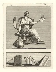 Antique Engravings For Sale Prints: Clio, Roman muse of history, reading a scroll