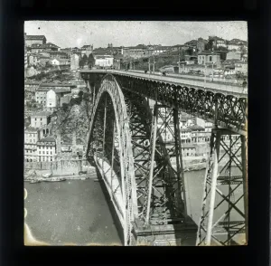 Prints of Dom Luis Bridge over the River Douro, Portugal. Date: circa 1910 Portugal Prints: Dom Luis Bridge Print, Porto, circa 1910
