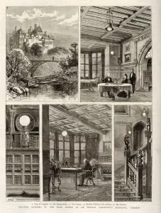 Prints of Electric Lighting in the rsidece (Cragside) of Industrialist William Armstrong (Swan Lighting). 1881 Industrialist Prints: Electric Lighting in Cragside Residence Print 1881